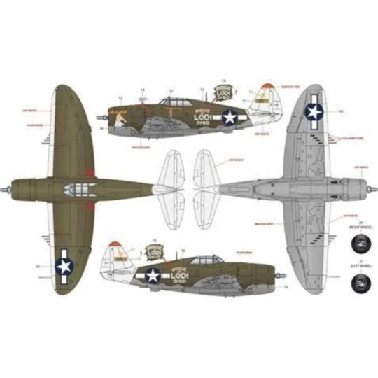 P-47D Razorback, 1/24 - KINETIC K3208
