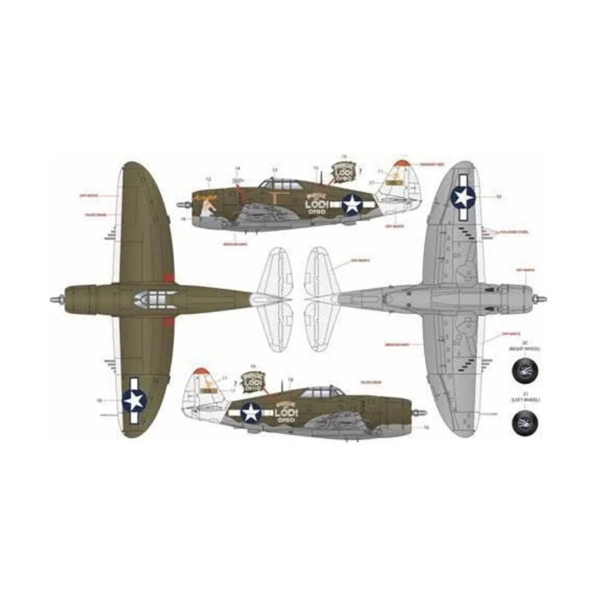 P-47D Razorback, 1/24 - KINETIC K3208