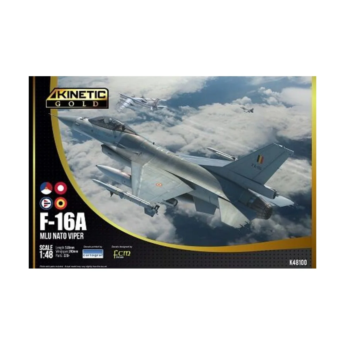 F-16A MLU Block 20 -Gold S, 1/48 - KINETIC K48100