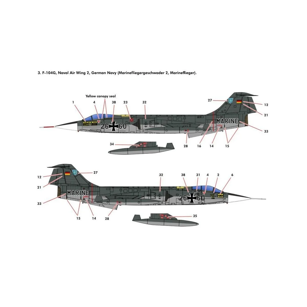 F-104G German Air Force and Marine, 1/48 - KINETIC K48083