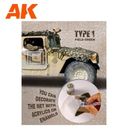 REGULAR CAMOUFLAGE NET Type 1 FIELD GREEN - AK Interactive AK8066 2