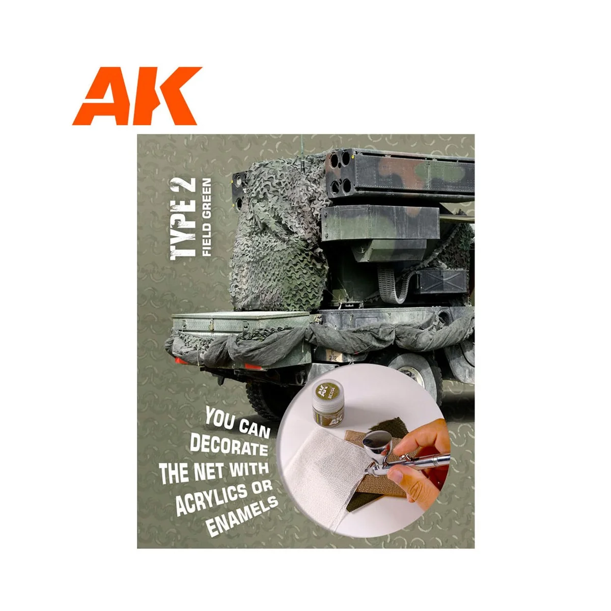 REGULAR CAMOUFLAGE NET Type 2 FIELD GREEN - AK Interactive AK8067
