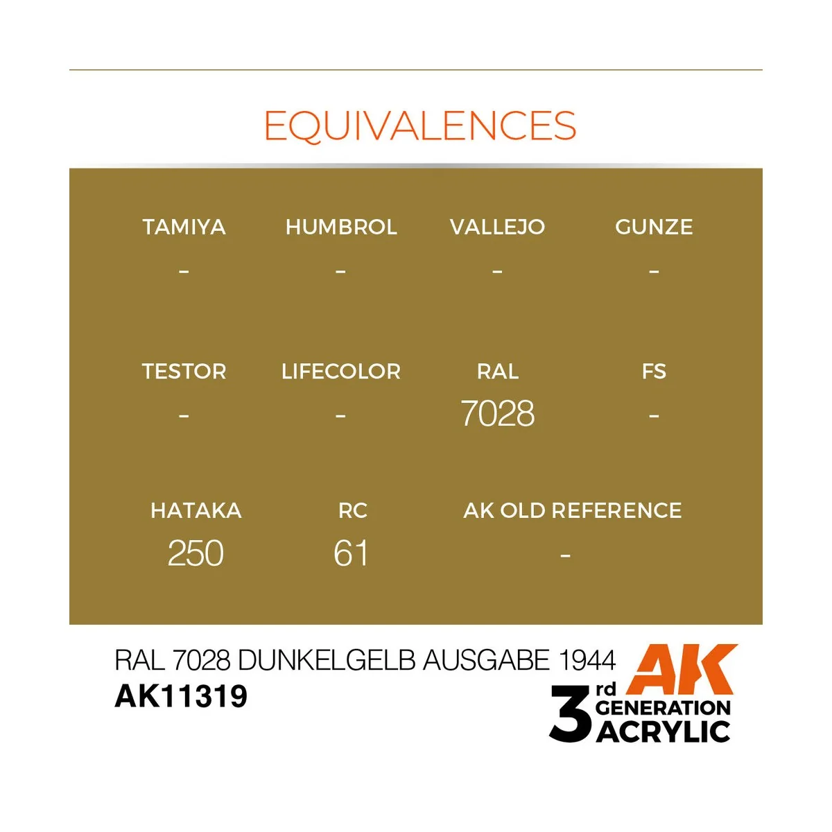 RAL 7028 Dunkelgelb Ausgabe 1944 - AK Interactive AK11319