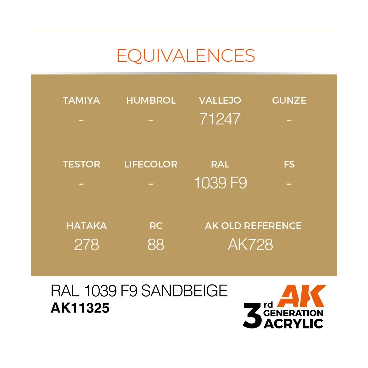 RAL 1039 F9 Sandbeige - AK Interactive AK11325