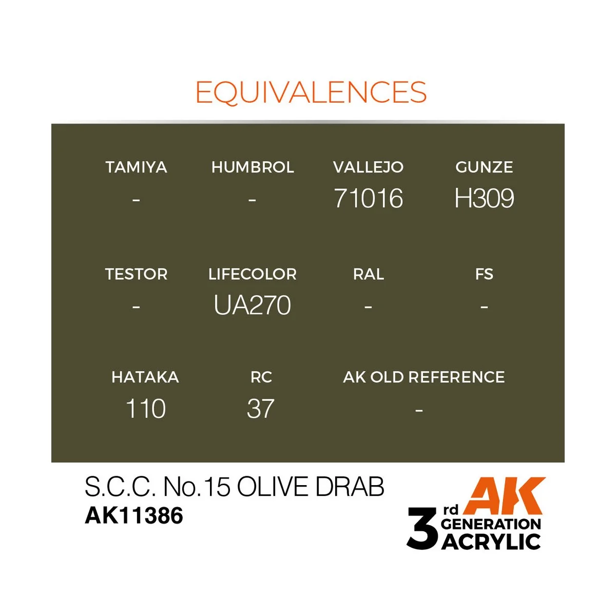 S.C.C. No.15 Olive Drab - AK Interactive AK11386