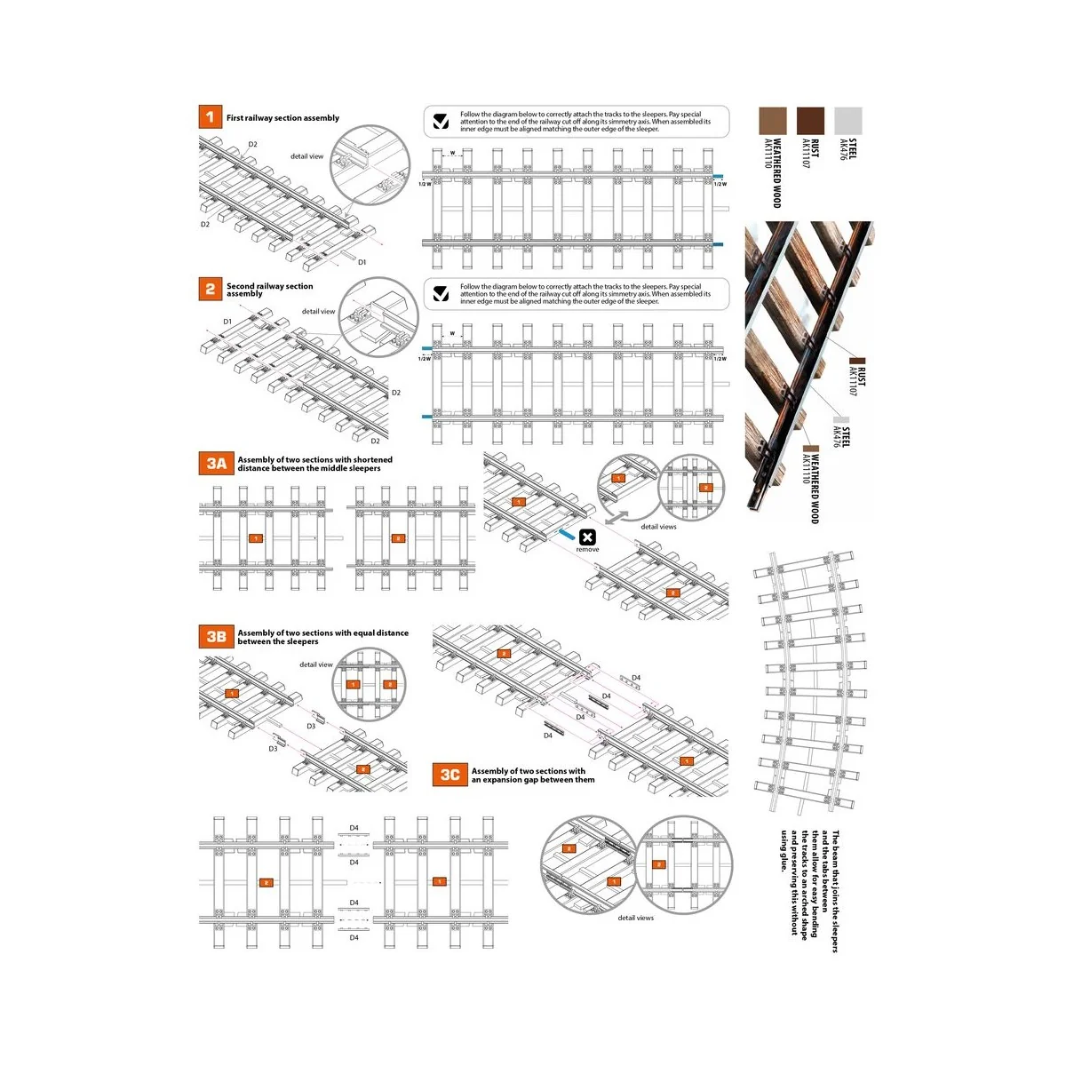 DOUBLE RAILWAY TRACK SECTION, 1/35 - AK Interactive AK35011