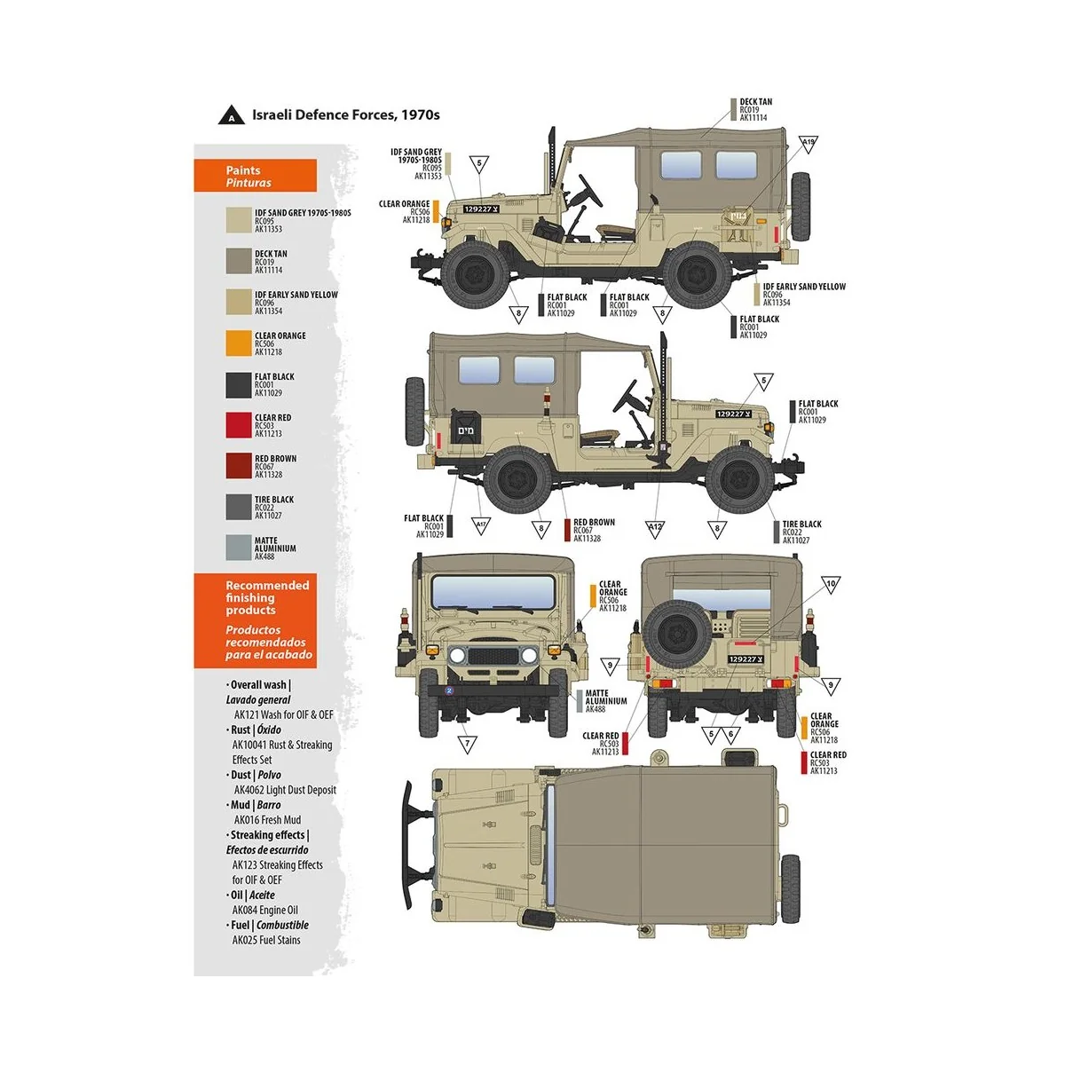 FJ43 SUV with Soft top IDF & LAF, 1/35 - AK Interactive AK35004