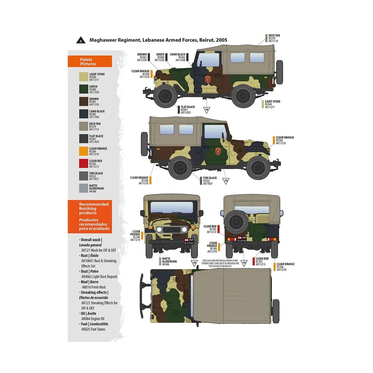 FJ43 SUV with Soft top IDF & LAF, 1/35 - AK Interactive AK35004