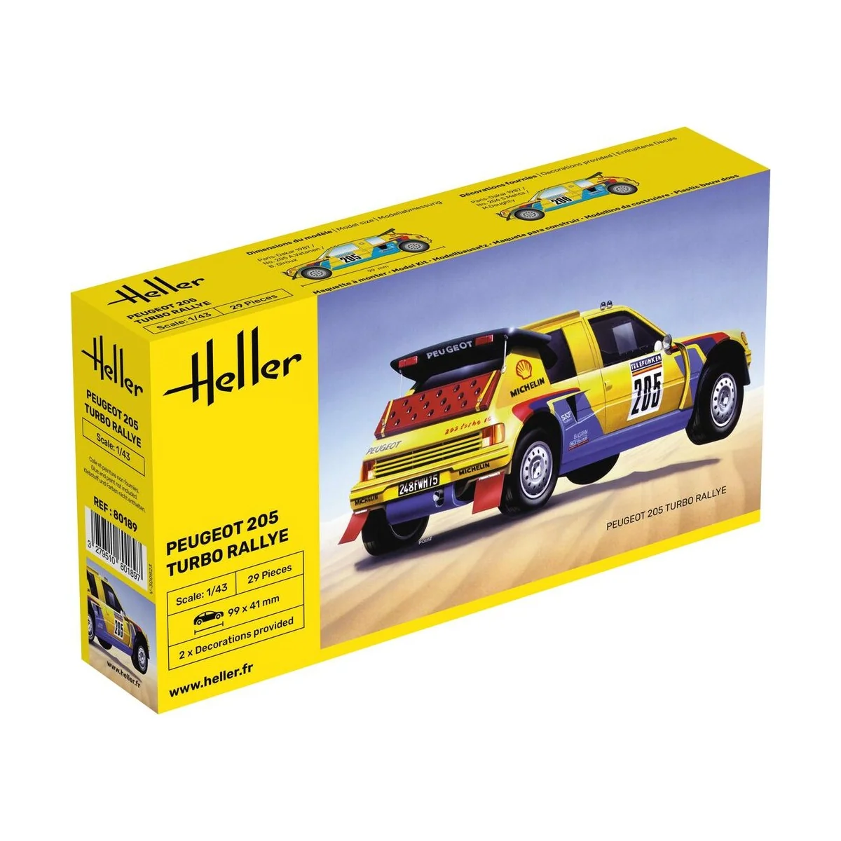 Peugeot 205 Turbo Rallye, 1/43 - Heller 80189
