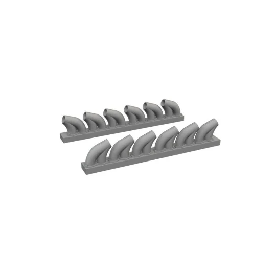 P-39 exhaust stacks rounded PRINT, 1/48 - Eduard Accessories 648959