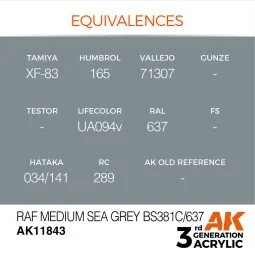 RAF Medium Sea Grey BS381C/637 - AK Interactive AK11843 2