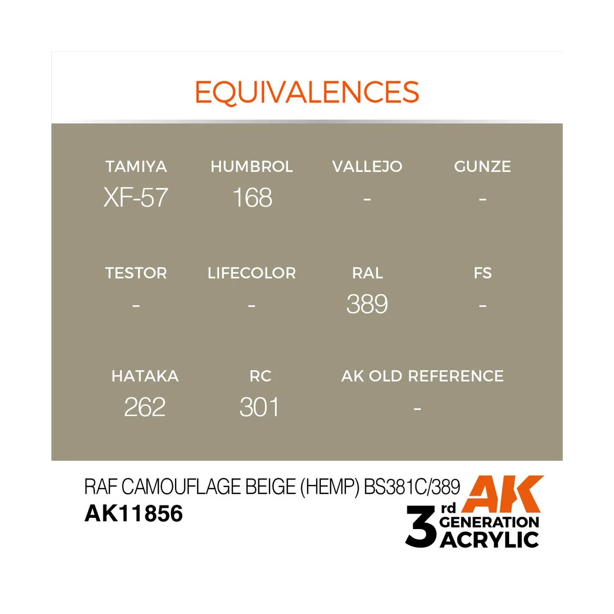 RAF Camouflage Beige (Hemp) BS381C/389 - AK Interactive AK11856