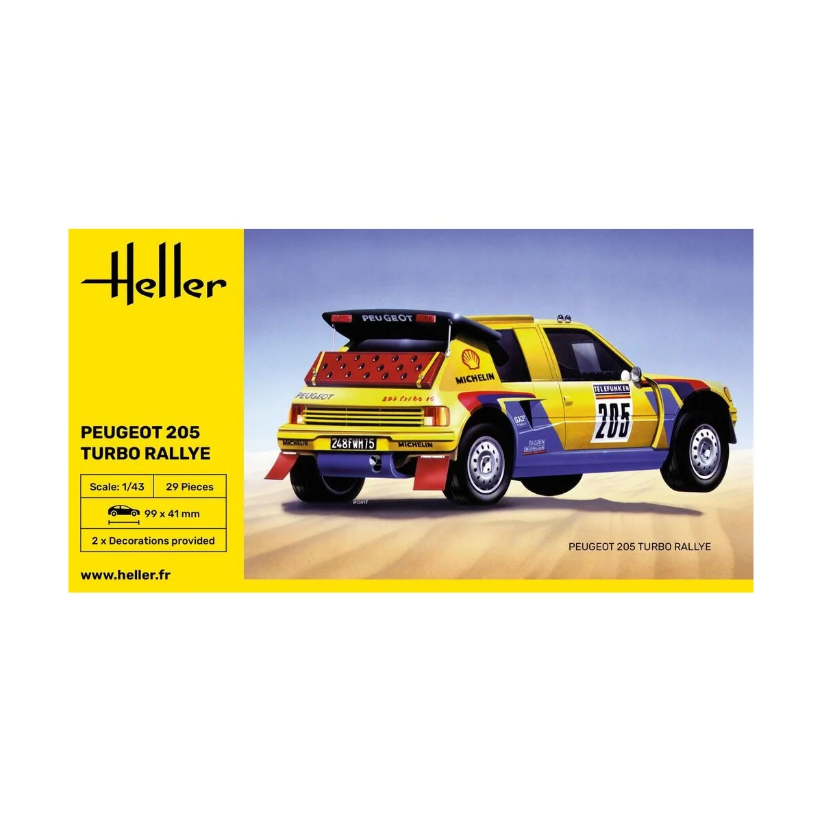 Peugeot 205 Turbo Rallye, 1/43 - Heller 80189