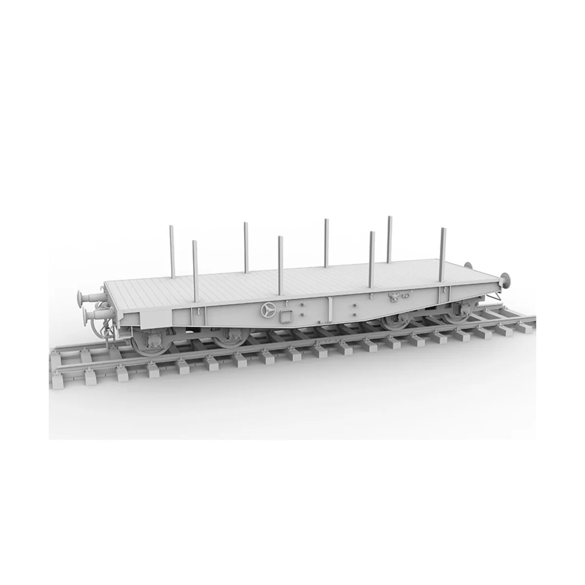 GERMAN RAILWAY SCHWERER PLATTFORMWAGEN TYME SSYS, 1/35 - AK Interac...