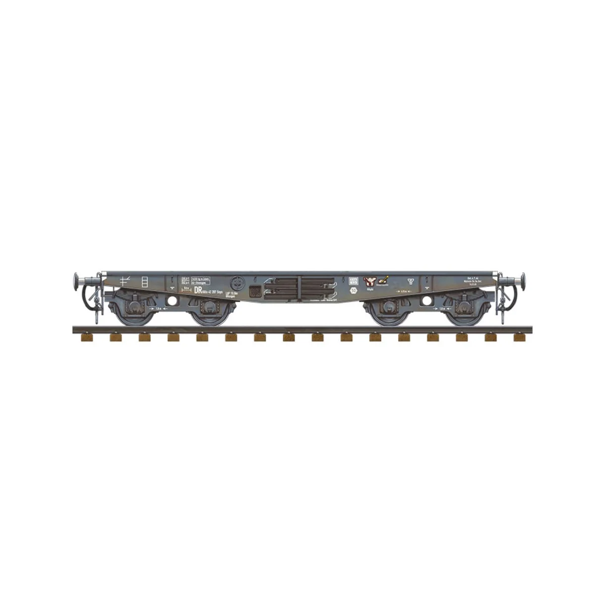 GERMAN RAILWAY SCHWERER PLATTFORMWAGEN TYME SSYS, 1/35 - AK Interac...