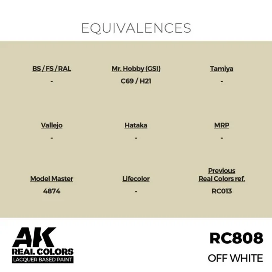 Real Colors: Off White 17 ml. - AK Interactive RC808