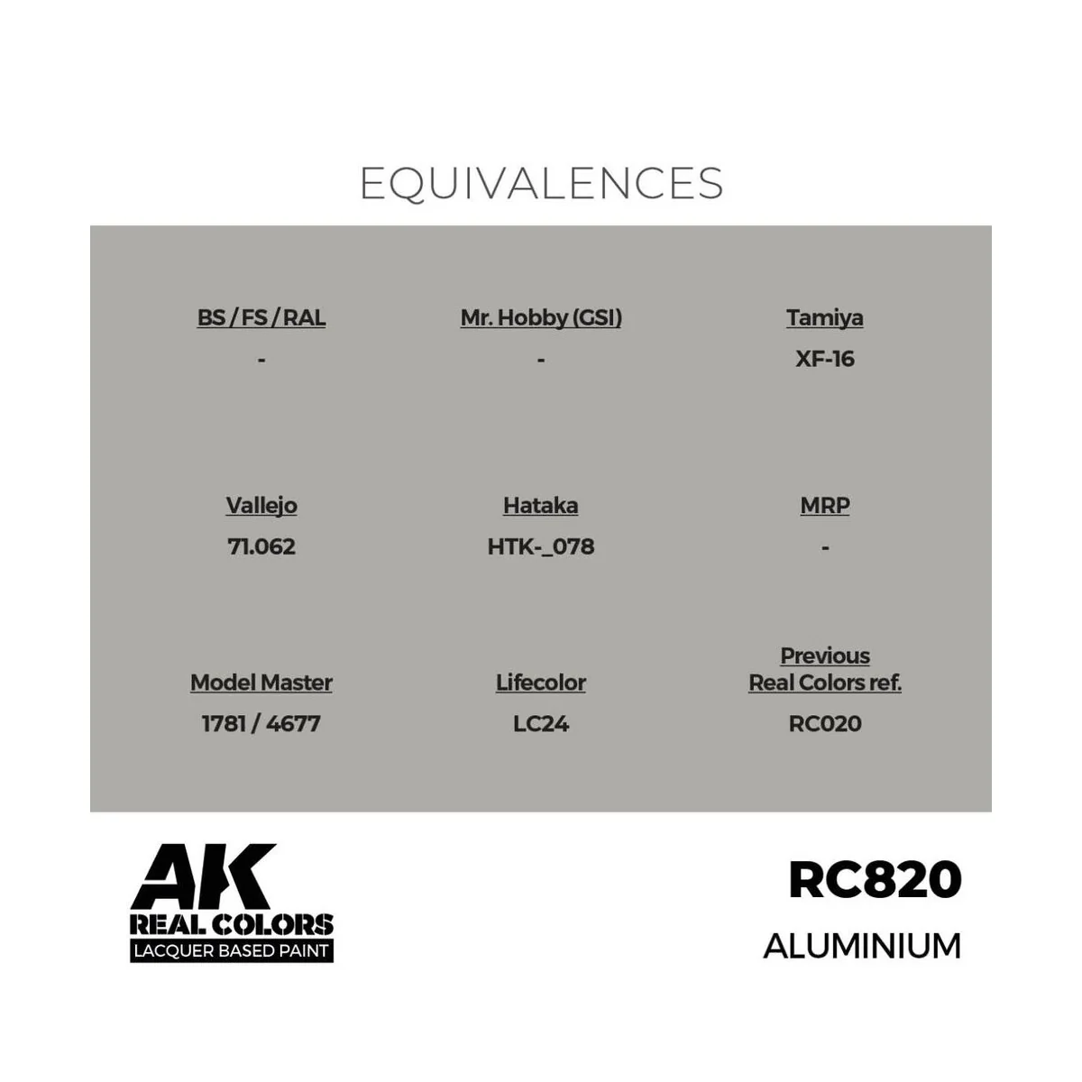 Real Colors: Aluminium 17 ml. - AK Interactive RC820
