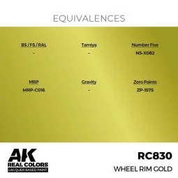 Real Colors: Wheel Rim Gold 17 ml. - AK Interactive RC830 2