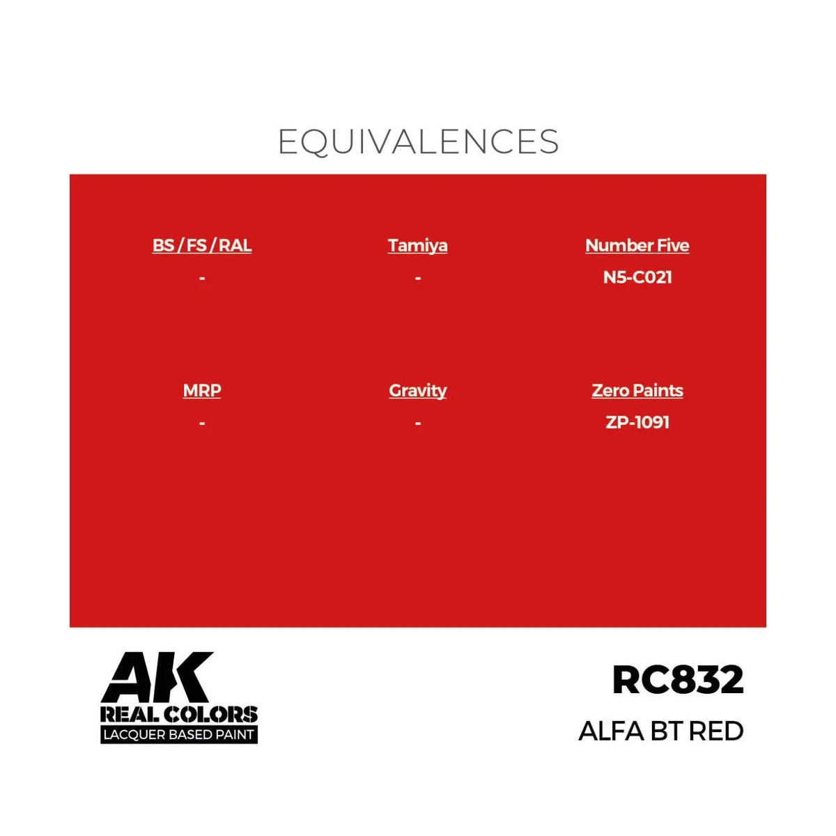Real Colors: Alfa BT Red 17 ml. - AK Interactive RC832