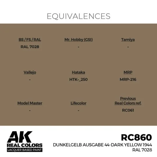 Real Colors: Dunkelgelb Ausgabe 44-Dark Yellow 1944 RAL 7028 17 ml....
