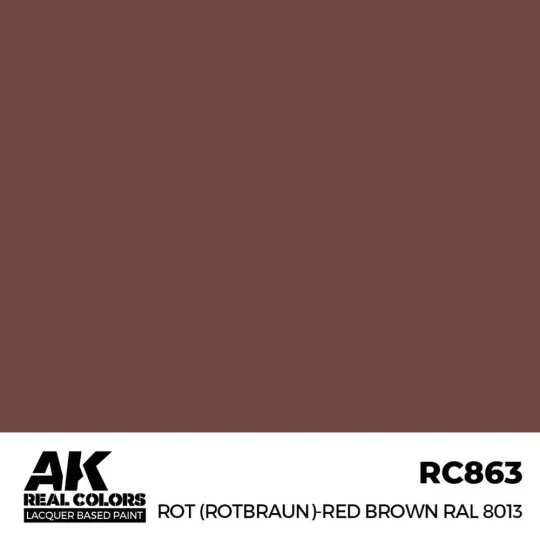 Real Colors: Rot (Rotbraun)-Red Brown RAL 8013 17 ml. - AK Interact...