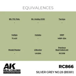 Real Colors: Silver Grey No.28 (BS381) 17 ml. - AK Interactive RC866 2