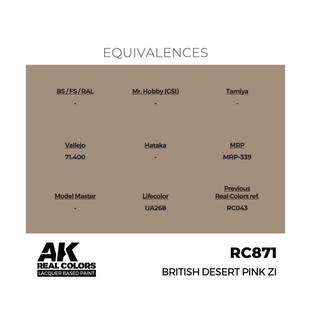 Real Colors: Bristish Desert Pink ZI 17 ml. - AK Interactive RC871