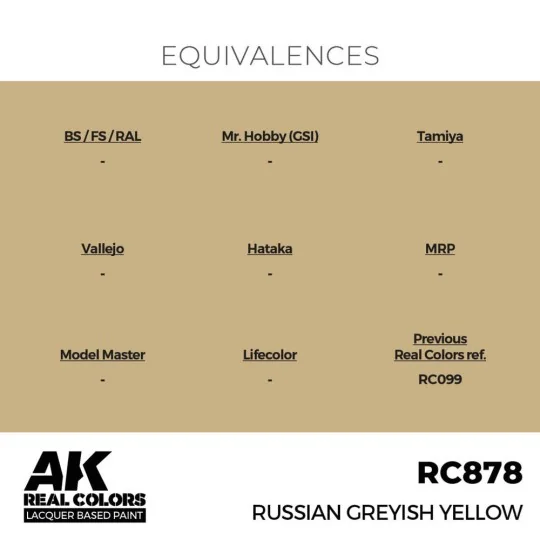 Real Colors: Russian Greyish Yellow 17 ml. - AK Interactive RC878