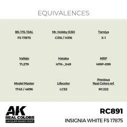 Real Colors: Insignia White FS 17875 17 ml. - AK Interactive RC891 2