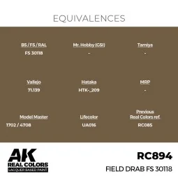 Real Colors: Field Drab FS 30118 17 ml. - AK Interactive RC894 2