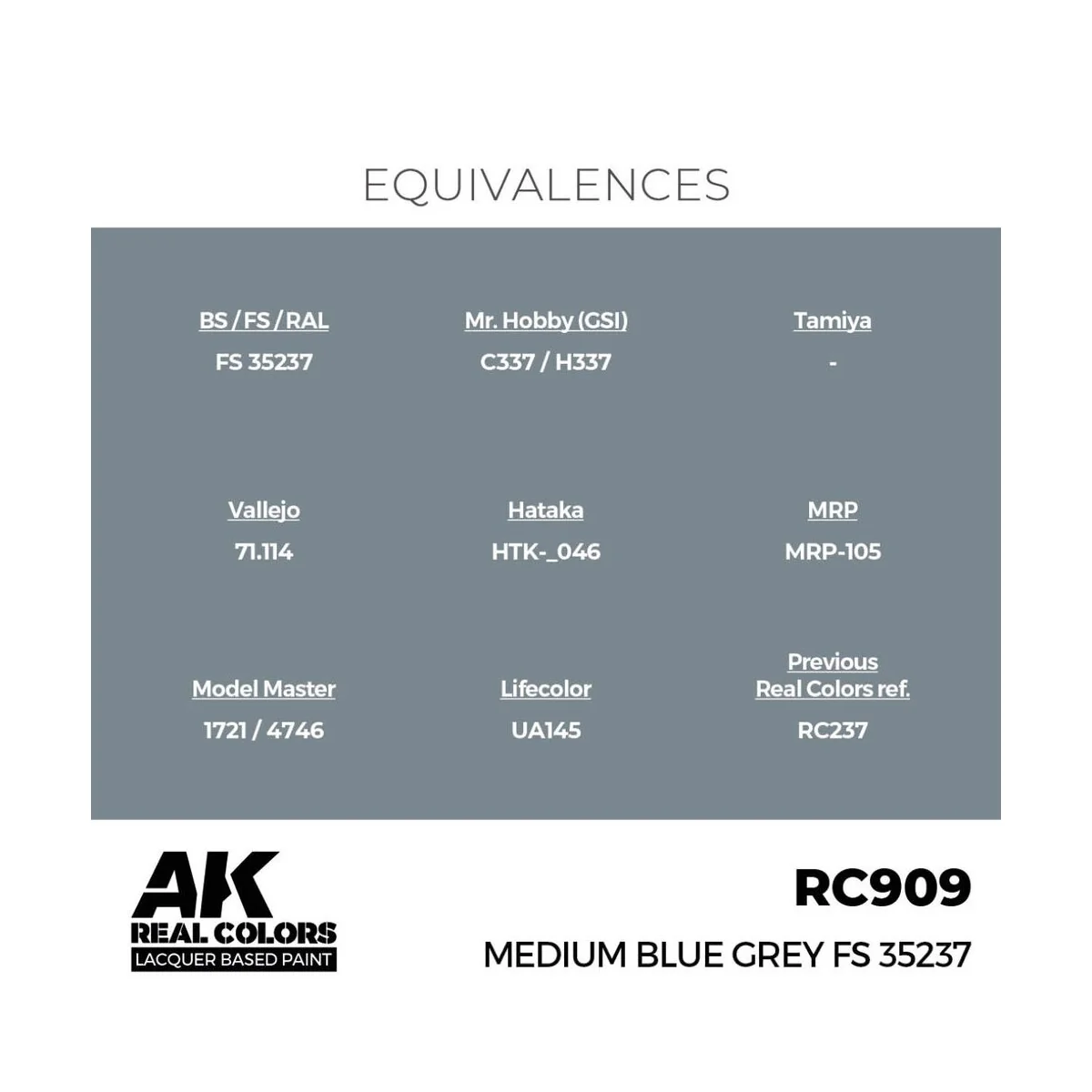 Real Colors: Medium Blue Grey FS 35237 17 ml. - AK Interactive RC909