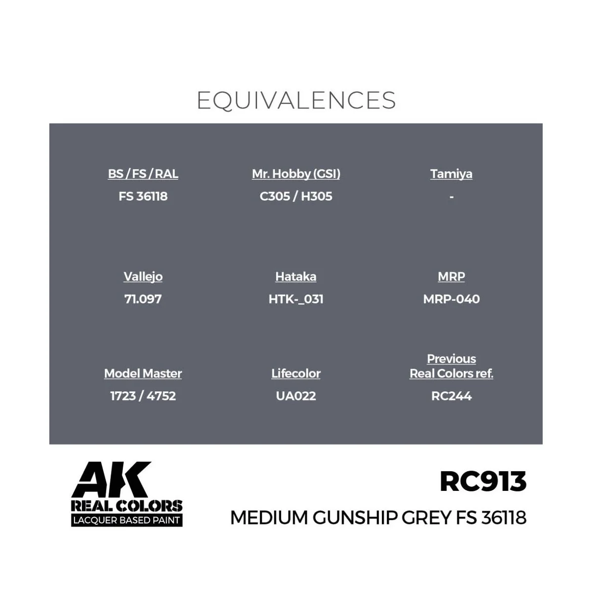 Real Colors: Medium Gunship Grey FS 36118 17 ml. - AK Interactive R...