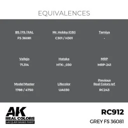 Real Colors: Grey FS 36081 17 ml. - AK Interactive RC912 2