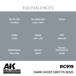 Real Colors: Dark Ghost Grey FS 36320 17 ml. - AK Interactive RC919 2