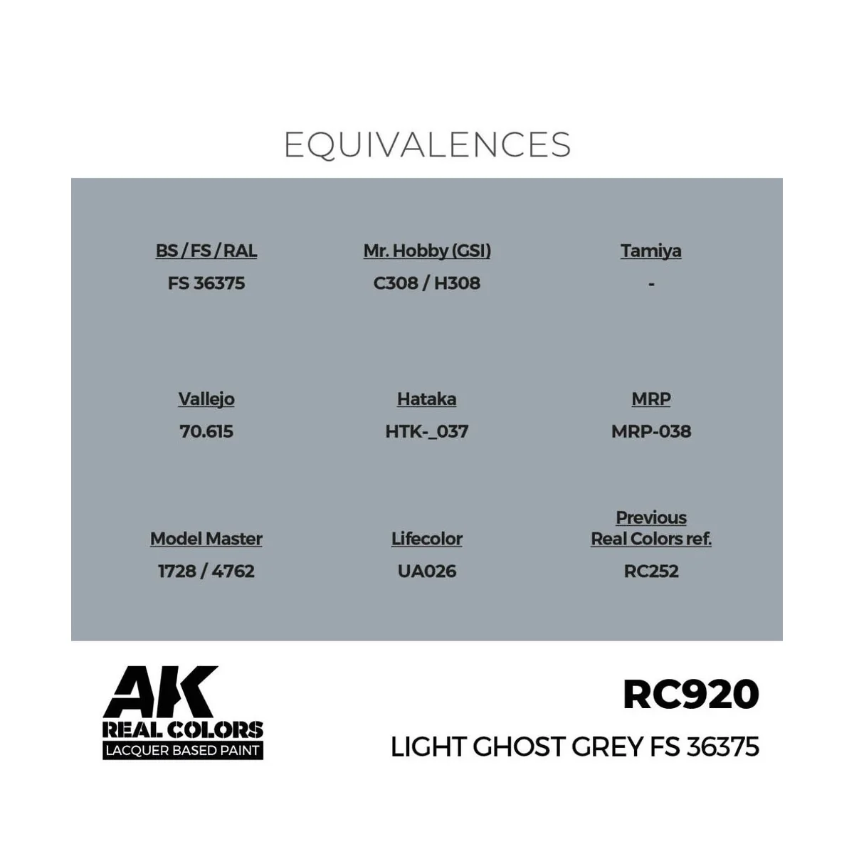 Real Colors: Light Ghost Grey FS 36375 17 ml. - AK Interactive RC920