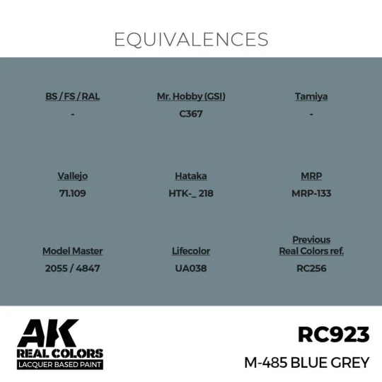 Real Colors: M-485 Blue Grey 17 ml. - AK Interactive RC923
