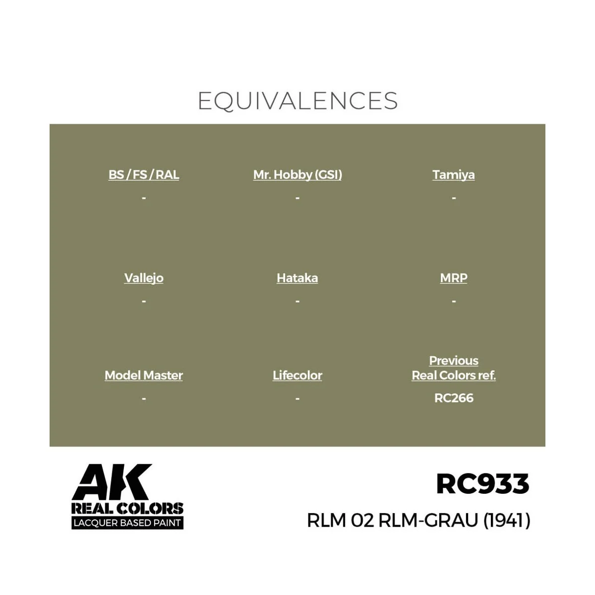 Real Colors: RLM 02 RLM-GRAU (1941) 17 ml. - AK Interactive RC933