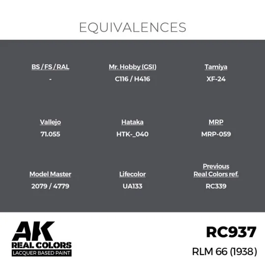 Real Colors: RLM 66 (1938) 17 ml. - AK Interactive RC937