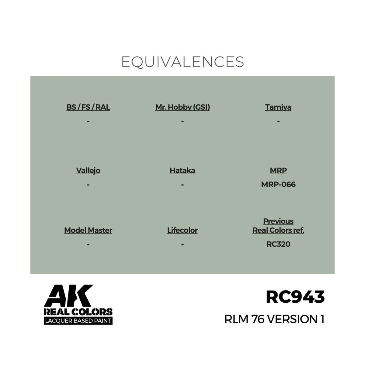 Real Colors: RLM 76 Version 1 17 ml. - AK Interactive RC943