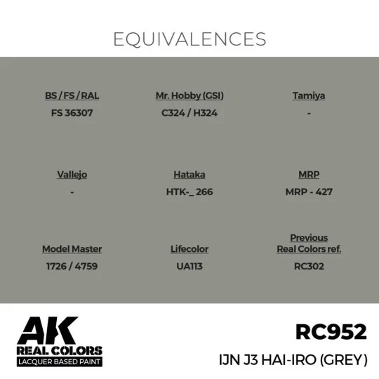 Real Colors: IJN J3 HAI-IRO (GREY) 17 ml. - AK Interactive RC952