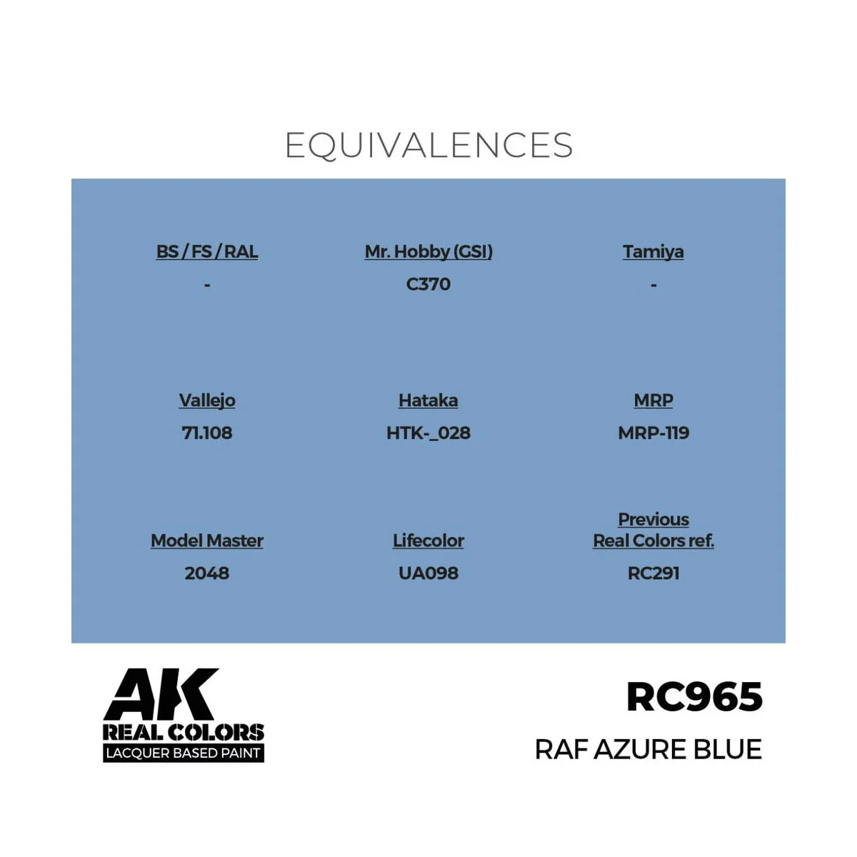 Real Colors: RAF Azure Blue 17 ml. - AK Interactive RC965