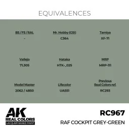 Real Colors: RAF Cockpit Grey-Green 17 ml. - AK Interactive RC967 2
