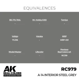 Real Colors: A-14 Interior Steel Grey 17 ml. - AK Interactive RC979 2