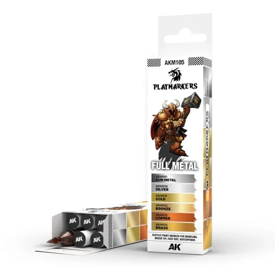 PLAYMARKERS SET - FULL METAL (6 ref.) - AK Interactive AKM105