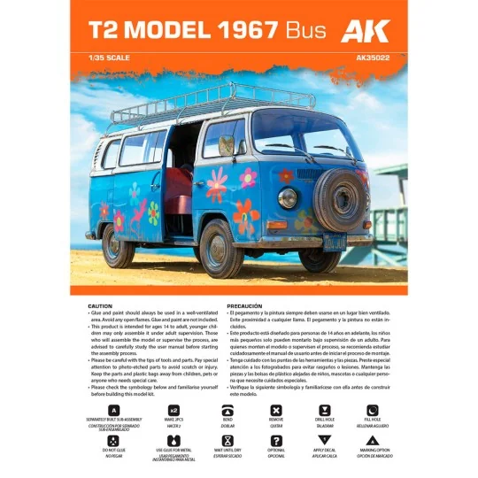 T2 Model 1967 BUS 1/35 scale, 1/35 - AK Interactive AK35022