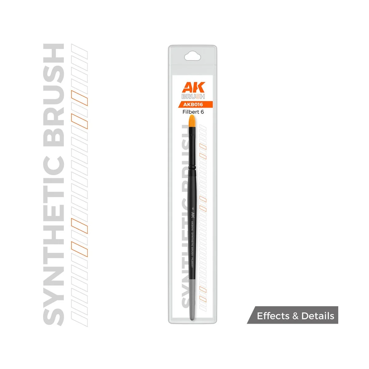 AK SYNTHETIC BRUSH - FILBERT 6 - AK Interactive AKB016