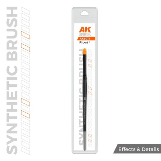 AK SYNTHETIC BRUSH - FILBERT 4 - AK Interactive AKB015