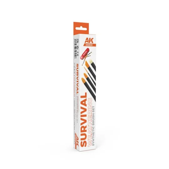 SURVIVAL WEATHERING BRUSHES SET (5 brushes) - AK Interactive AKB101