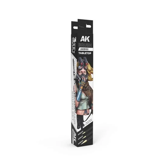 TABLETOP SYNTETHIC BRUSHES SET (3 brushes) - AK Interactive AKB102