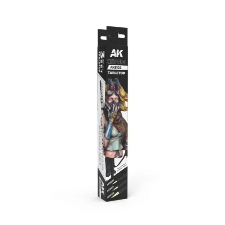 TABLETOP SYNTETHIC BRUSHES SET (3 brushes) - AK Interactive AKB102